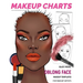 Makeup Charts - Face Charts for Makeup Artists: Black Model - OBLONG face shape