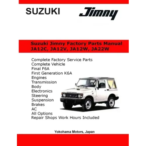Suzuki Jimny English Factory Parts Manual JA12, JA22W Series