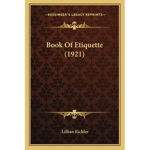 Book Of Etiquette (1921)