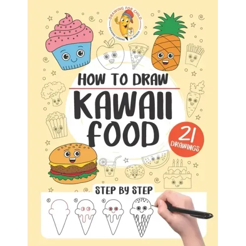 How to draw Kawaii Food: 21 step-by-step