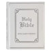 KJV Holy Bible, Classically Illustrated Heirloom Family Bible, Faux Leather Hardcover - Ribbon Markers, King James Version, White/Silver