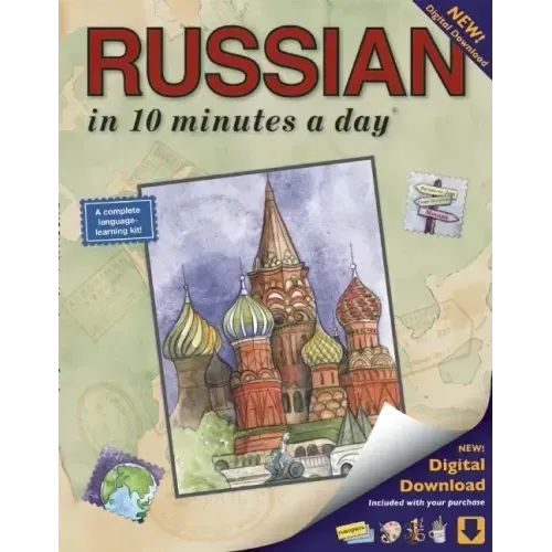 Russian in 10 Minutes a Day: Language Course for Beginning and Advanced Study. Includes Workbook, Flash Cards, Sticky Labels, Menu Guide, Software,