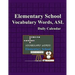 Whimsy Word Search, Elementary School Vocabulary Words - Daily Calendar - in ASL