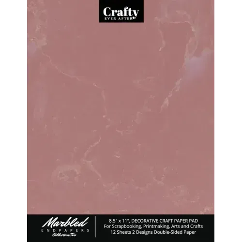 Marbled Endpapers Collection Two, 8.5 x 11, Decorative Craft Paper Pad for Scrapbooking, Printmaking, Arts and Crafts: 12 Sheets 2 Designs Double-Side