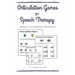 Articulation Games For Speech Therapy: Speech Articulation Workbook