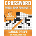 Crossword Puzzle Book For Adults: 80 Large Print Enjoyable Crossword Puzzles, Brain Games For Adults Men And Women With Solutions A Gift For Grandpa A