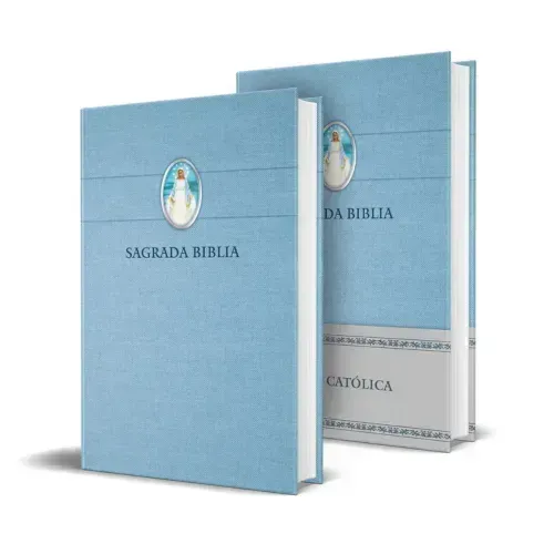 Biblia Católica En Español Con Virgen Milagrosa En Cubierta / Catholic Bible in Spanish Hardcover, Blue