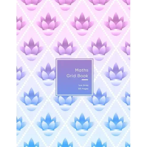 Maths Grid Book: 1cm size graph paper grid book for students or Mathematician Pink and purple flower pattern for teenage girls