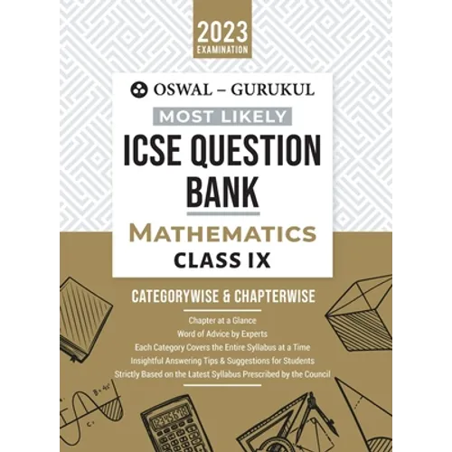 Oswal - Gurukul Mathematics Most Likely Question Bank: ICSE Class 9 For 2023 Exam