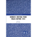 Women's Writing from Wales before 1914