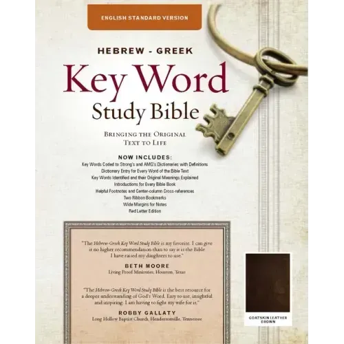 The Hebrew-Greek Key Word Study Bible: ESV Edition, Brown Genuine Goat Leather