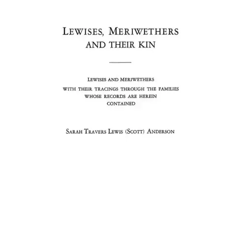 Lewises, Meriwethers and Their Kin