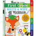 Ready to Learn: First Grade Write and Wipe Workbook: Fractions, Measurement, Telling Time, Descriptive Writing, Sight Words, and More!