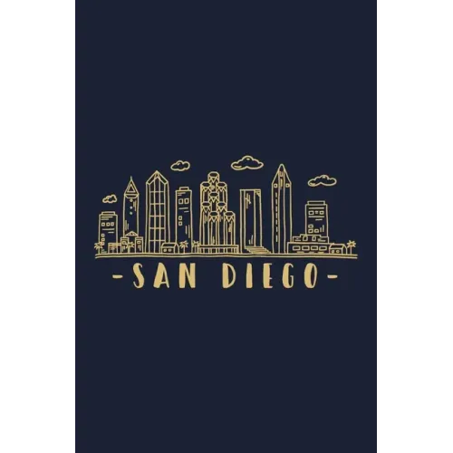 San Diego: San Diego Skyline inspired design. City of California, sights and history. Travel Cityscape.