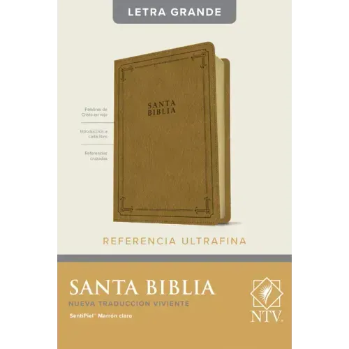 Santa Biblia Ntv, Edición de Referencia Ultrafina, Letra Grande (Sentipiel, Marrón Claro, Índice, Letra Roja)
