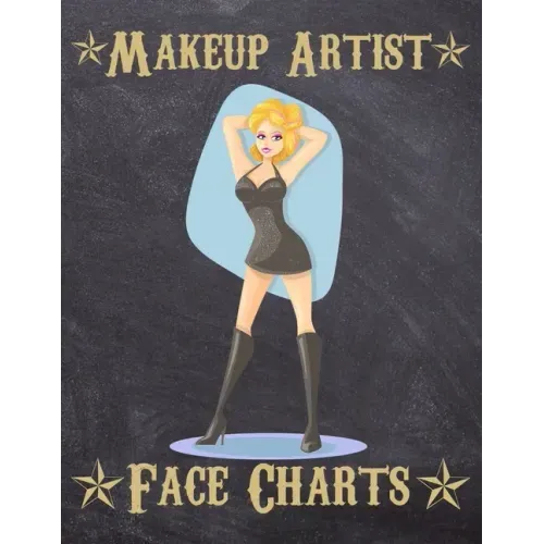 Makeup Artist Face Charts: Makeup cards to paint the face directly on paper with real make-up - Ideal for: professional make-up artists, vloggers