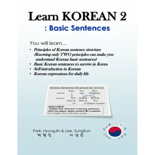 Learn Korean 2: Basic Sentences: Principles of Korean sentence structure, Basic sentences to survive in Korea