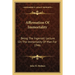 Affirmation Of Immortality: Being The Ingersoll Lecture On The Immortality Of Man For 1946
