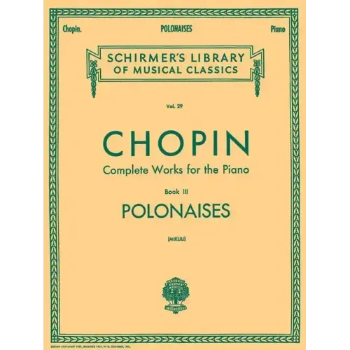 Polonaises: Schirmer Library of Classics Volume 29 Piano Solo