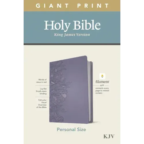 KJV Personal Size Giant Print Bible, Filament Enabled Edition (Leatherlike, Peony Lavender)