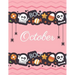 October: Boo boo Halloween pink cover and dotted pages, Extra large (8.5 x 11) inches, 110 pages, White paper
