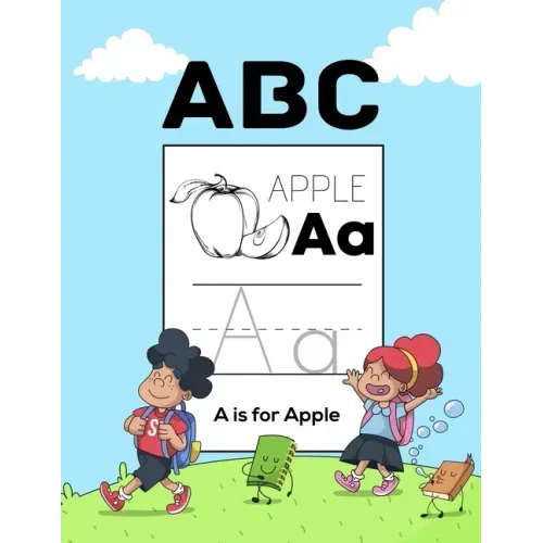 ABC Apple: Letter Tracing Books for Kids Ages 3-5 100 Pages Tracing Activity Book and Coloring Alphabet for Preschool