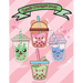 Kawaii coloring book: Super Cute Bubble Tea Coloring Book For Kids