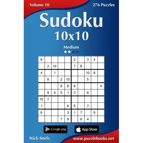 Sudoku 10x10 - Medium - Volume 10 - 276 Puzzles