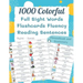 1000 Colorful Full Sight Words Flashcards Fluency Reading Sentences English - Spanish Phrasebook And Dictionary: My kids first sight word made easy sp
