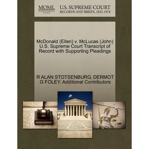 McDonald (Ellen) V. McLucas (John) U.S. Supreme Court Transcript of Record with Supporting Pleadings