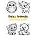 Baby Animals coloring book: Children's coloring pages + word search puzzles
