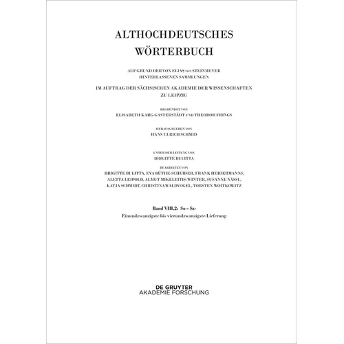 Band Viii,2: So - Sz- 21.-24. Lieferung