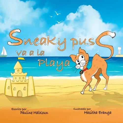 Sneaky Puss Goes to the Beach (Spanish Edition)