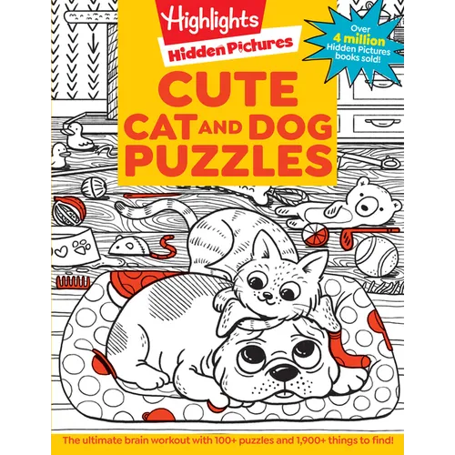 Cute Cat and Dog Puzzles: 144-Page Activity Book for Kids with Over 1,800 Objects to Find, Search-And-Find Puzzles Featuring Cute Kittens and Puppies