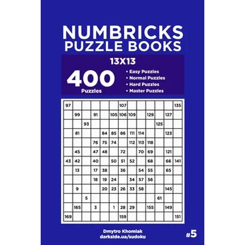 Numbricks Puzzle Books - 400 Easy to Master Puzzles 13x13 (Volume 5)
