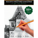 Realistic Structures & Buildings in Light Grey Sketches: Architecture Drawing Book for Kids and Teens