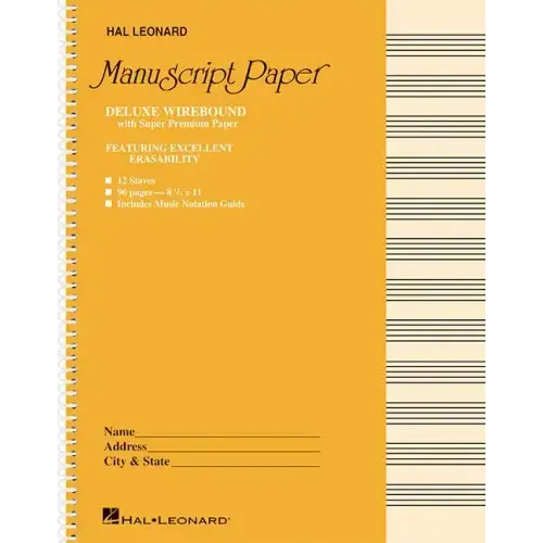Deluxe Wirebound Super Premium Manuscript Paper (Gold Cover)
