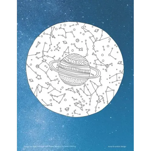 Galaxy Sky Map Notebook with Flower Margins for Adult Coloring