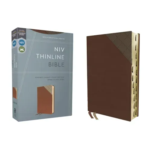 Niv, Thinline Bible, Leathersoft, Brown, Red Letter, Thumb Indexed, Comfort Print