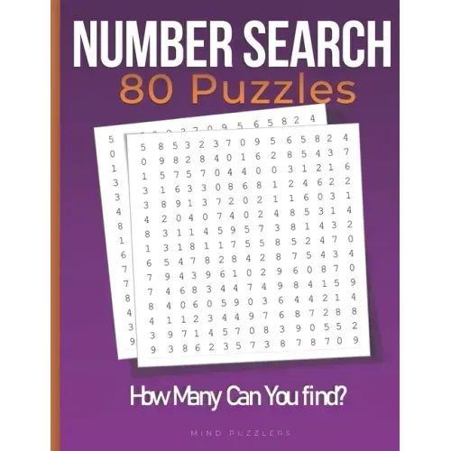 Number Search: Search and Find Number Puzzle Activity Book for Adults