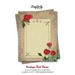 Vintage Red Roses Stationery Paper: Antique Letter Writing Paper for Home, Office, 25 Sheets (Border Paper Design)