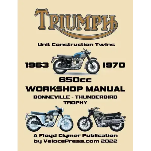 TRIUMPH 650cc UNIT CONSTRUCTION TWINS 1963-1970 WORKSHOP MANUAL