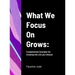 What We Focus On Grows: Fundamental Concepts for Creating the Life you Choose