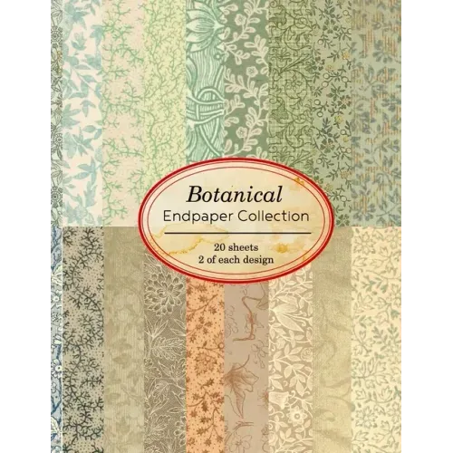 Botanical Endpaper Collection: 20 sheets of vintage endpapers for bookbinding and other paper crafting projects