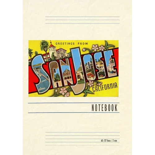 Vintage Lined Notebook Greetings from San Jose, California