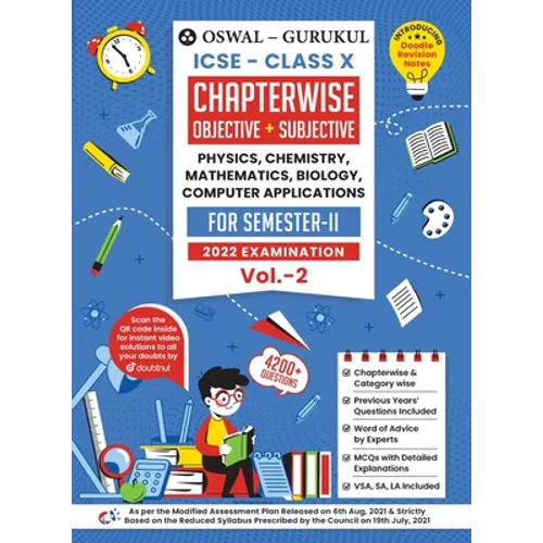 Oswal-Gurukul Chapterwise Objective + Subjective Vol II for Physics, Chemistry, Mathematics, Biology, Computer Applications: ICSE Class 10 for Semeste