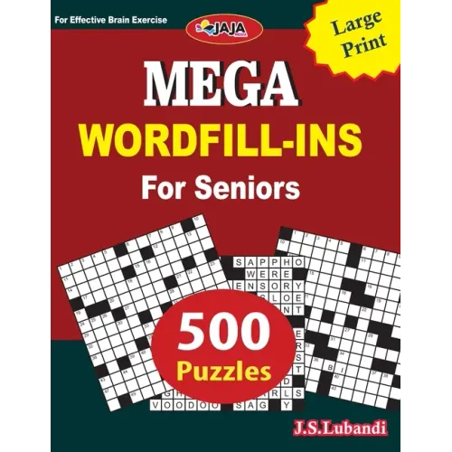 Mega Word Fill-In for Seniors: Large print 500 word fill-in puzzles for Seniors-8.5x11 US size
