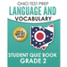 OHIO TEST PREP Language & Vocabulary Student Quiz Book Grade 2: Covers Revising, Editing, Vocabulary, Writing Conventions, and Grammar