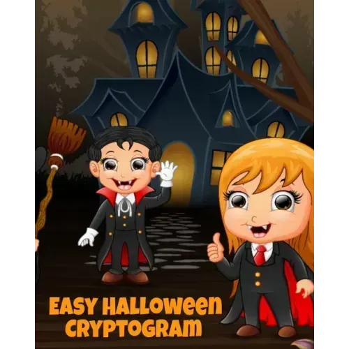 Easy Halloween Cryptogram: Cryptogram Puzzle Books For Kids With Answers - Crypto Grams For Families & Children - Perfect For Long Car Drives, Ai