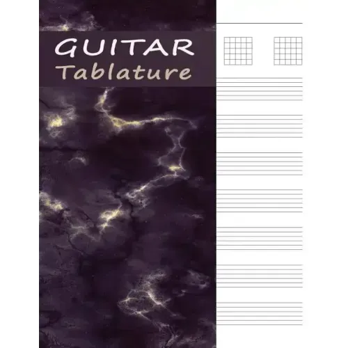 Guitar Tab Manuscript Book: Tablature Paper for Guitar Music & Songs - Purple Marble